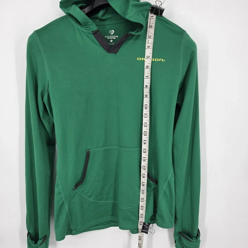 Oregon Ducks Long Sleeve Hooded Shirt Womens Size Medium Green Colosseum